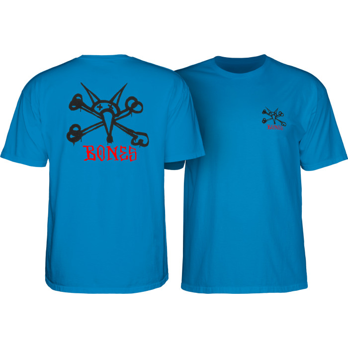 POWELL PERALTA T-SH YOUTH RAT BONES SAPPHIRE BLUE MD