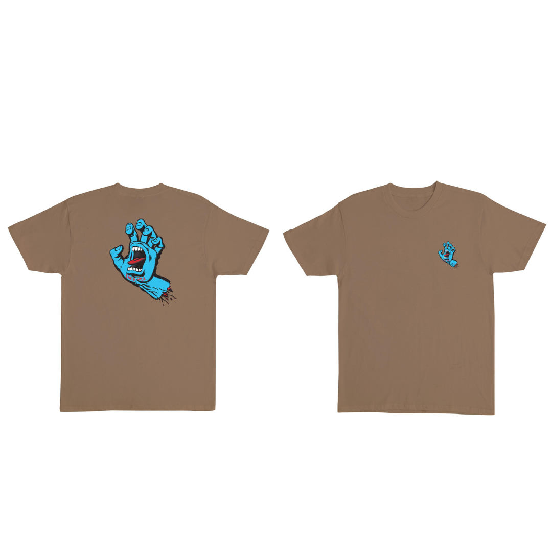SANTA CRUZ Screaming Hand SS Midweight T-Shirt Woodland Brown