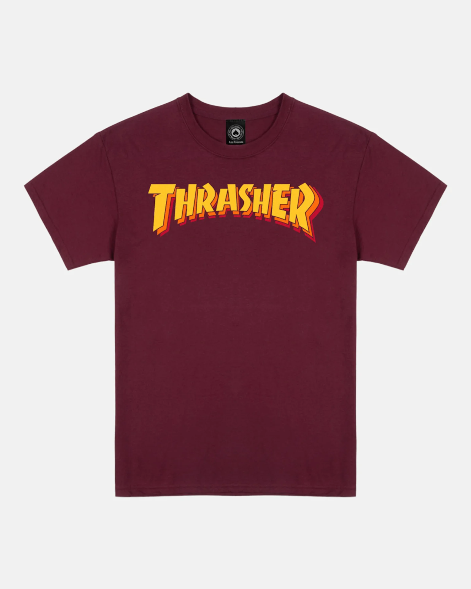 THRASHER - STACKED MAROON TSHIRT