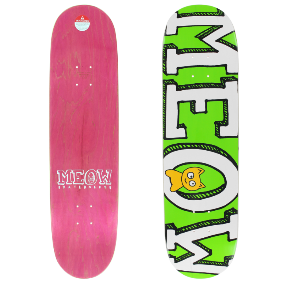 MEOW LOGO DECK-8.25 GREEN